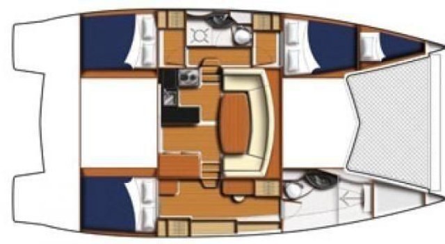 Used Sail Catamaran for Sale 2014 Leopard 39 Layout & Accommodations
